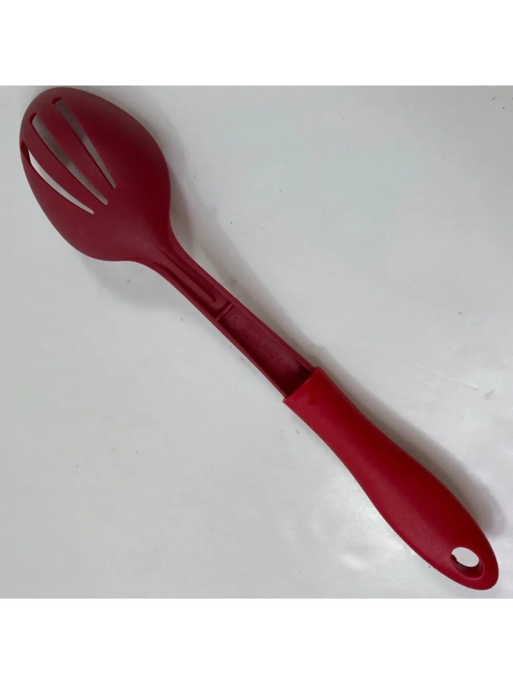 Red Slotted Spoon Cooking Serving Heat-Resistant Lightweight Durable Handle
